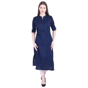 Women Cotton Solid Staright Kurti