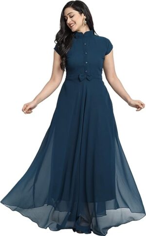 Women's Georgette Long Floor Length A Line Kurta