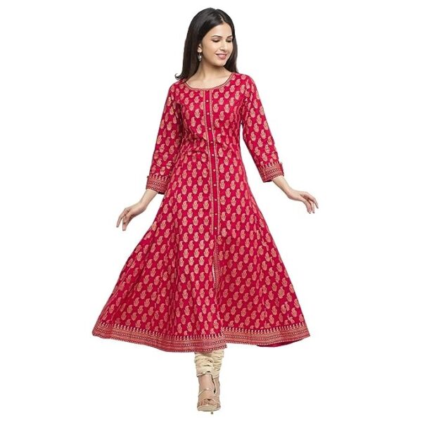 Women Cotton Print Anarkali Kurta