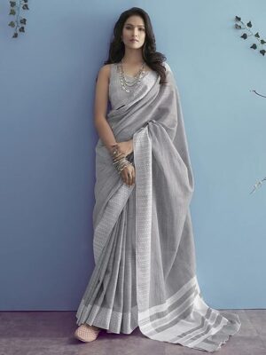 Women's Cotton Self Woven Saree