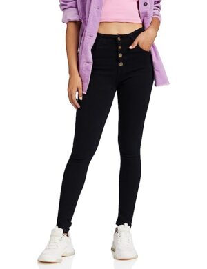 Women's Black Skinny Fit High Rise Denim Jeans