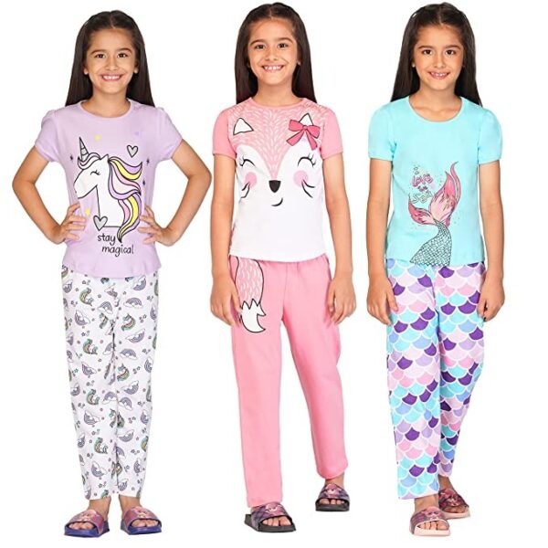 Girls Night Wear T Shirt & Pyjama